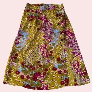 Floral Multicolor Midi Skirt